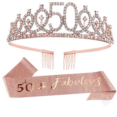 Buy Vovii 50th Birthday Sash And Tiara For Women 50th Birthday