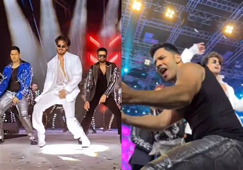 Varun Dhawan Tiger Shroff Shahid Kapoor Danced In Doha Event Video Goes Viral एक साथ स्टेज पर