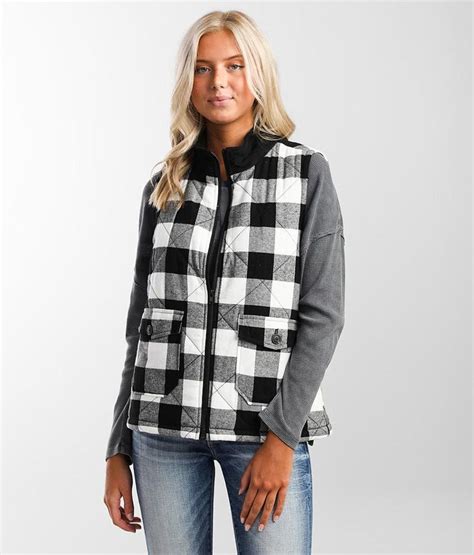 Bke Buffalo Plaid Vest Women S Buffalo Plaid Vest Plaid Vest Plaid