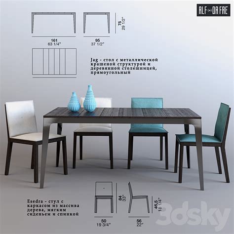 Jag table and chair Esedra Alf daFrè Table Chair 3D model