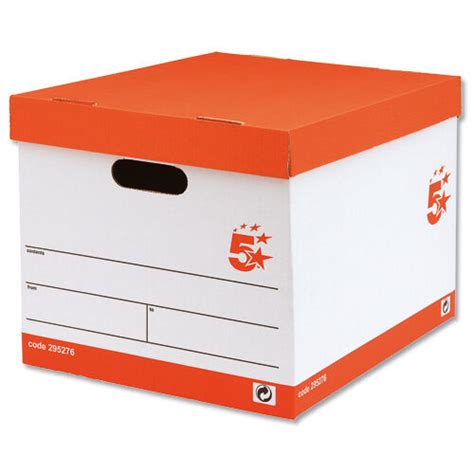 10 Large Strong Cardboard Archive Storage Boxes With Lids Office 5 Star ¸ 295276 for sale online ...