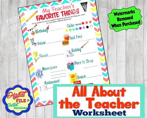 All About Teacher Template Teacher Back To School Etsy