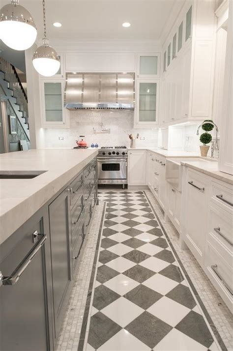 Black And White Checkered Floor Tile Kitchen Floor Roma