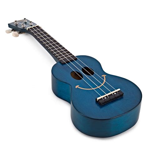 Mahalo Kahiko Soprano Ukulele Smile Transparent Blue Gear Music