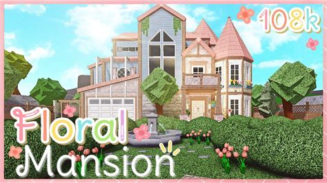 Bloxburg Floral Mansion Speed Build Exterior Youtube