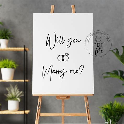 Printable Will You Marry Me Proposal Sign Marriage Proposal Poster ...