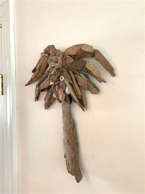 Driftwood Palm Tree Driftwood Wall Art Palm Tree Wall Etsy