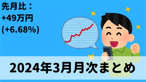 【2024年3月月次まとめ】49万円（668）：今月も絶好調で年初来20以上の上昇！｜けんちょぴノート