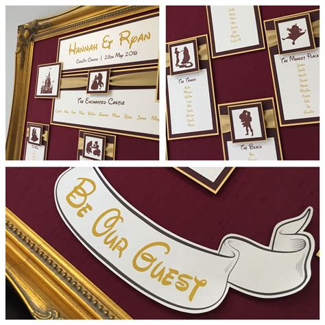 Ornate Framed Disney Table Plan In Gold And Maroon Disney Table Plan