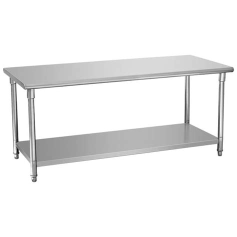 Flat Top Stainless Steel Kitchen Utility Table With Under Shelf St W