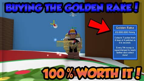 Buying The Golden Rake For 20 Million Honey Roblox Bee Swarm