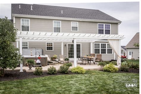 Long Vinyl Pergola Amish Built Lancaster County Backyard