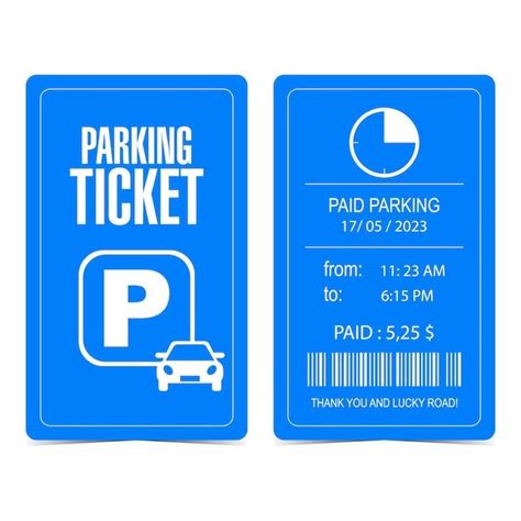 Mod Le De Conception De Ticket De Stationnement Ou Re U Ou Quittance De