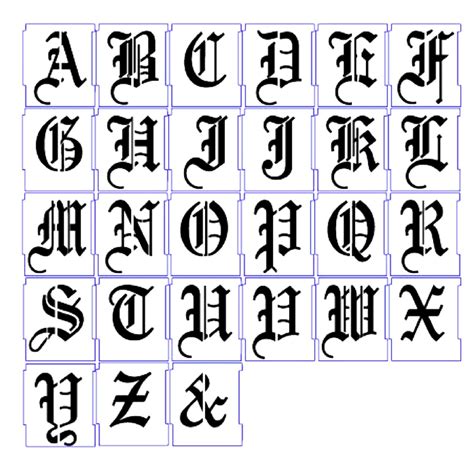 Old English Fonts Alphabet