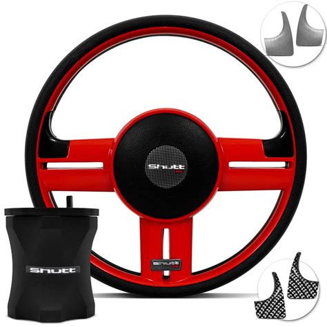 Kit Volante Esportivo Shutt Rallye Surf Rs Vermelho Cubo Maxx Gol