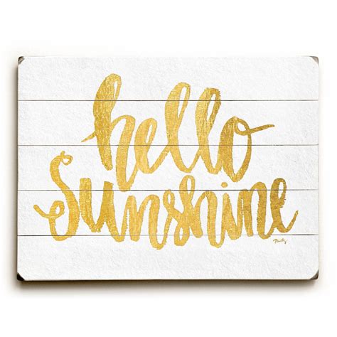 Hello Sunshine By Artist Misty Diller Wood Sign Wood Wall Decor Wall