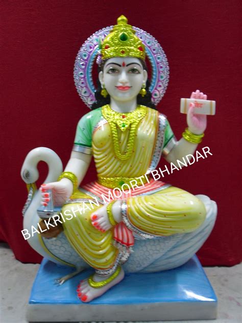 Hindu White Marble Gayatri Mata For Worship Size 2 5 Feet At Rs