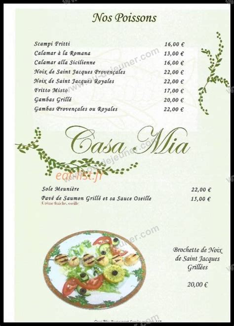 Casa Mia Claye Souilly Menu Et Photos