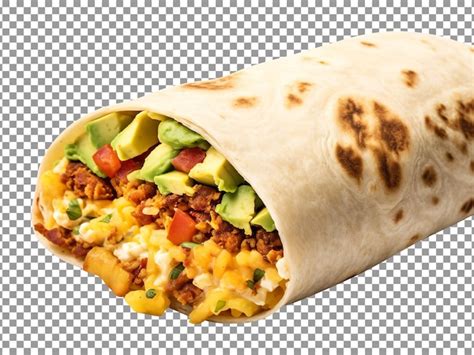 Premium PSD Tasty Gluten Free Breakfast Burrito Isolated On