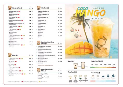 Thực Đơn Trà Sữa Koi Bubble Tea Đắm Chìm Trong Hương Vị Độc Đáo