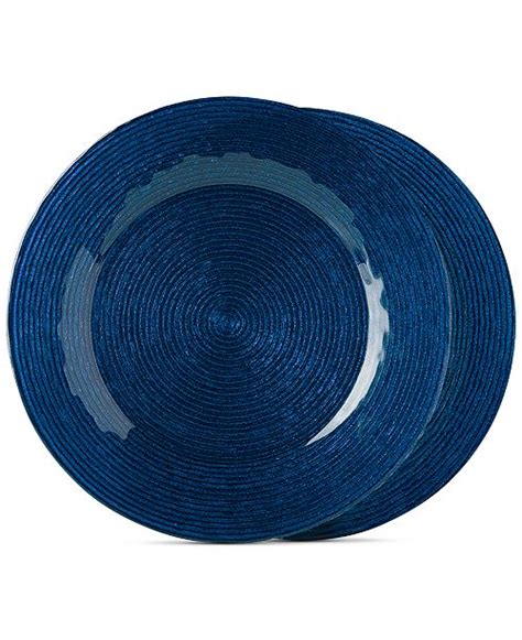 Jay Imports Glass Wave Cobalt Blue Charger Plates Set Of 2 And Reviews