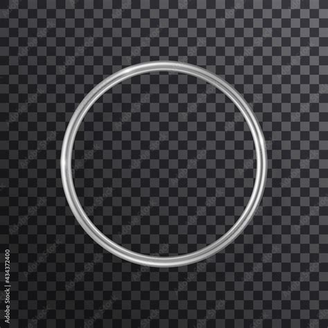 Silver Metal Circle Frame Isolated On Transparent Background Vector