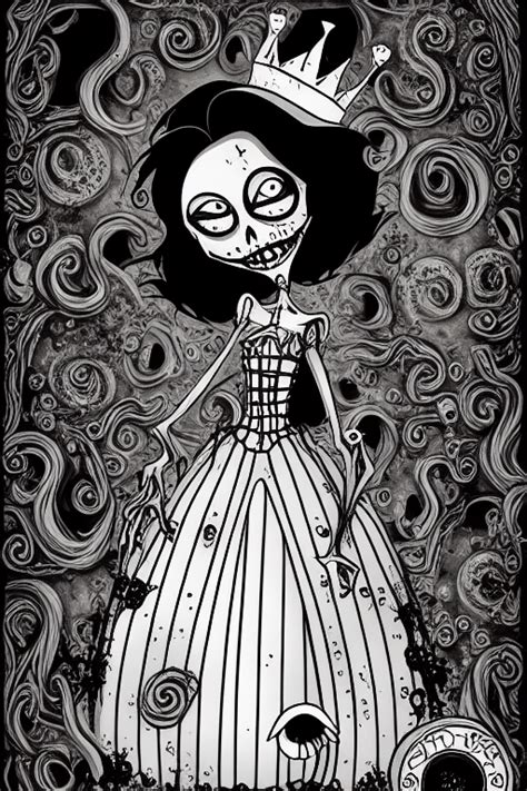 Tim Burton Espeluznante Princesa Zombie De Disney Creative Fabrica