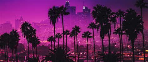 Los Angeles Cyberpunk Sunset 3440x1440 Rwidescreenwallpaper