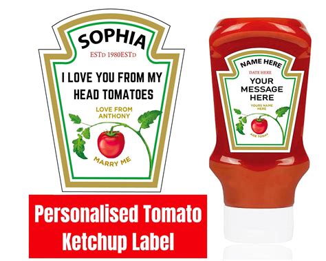 Personalized Ketchup Label Ketchup Sauce Label Gift Idea for - Etsy