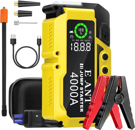 Amazon E Ant Car Jump Starter With Air Compressor L Gas L