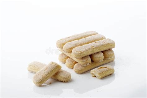 Lady Finger Italian Savoiardi Sponge Cookies For Tiramisu Stock Photo