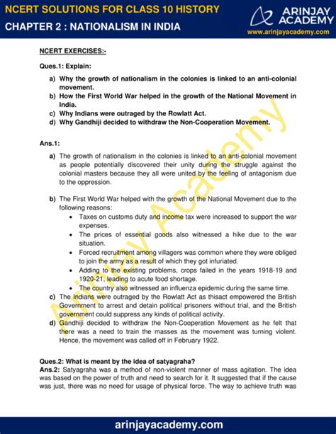 Ncert Solutions For Class 10 History Chapter 2 Nationalism In India