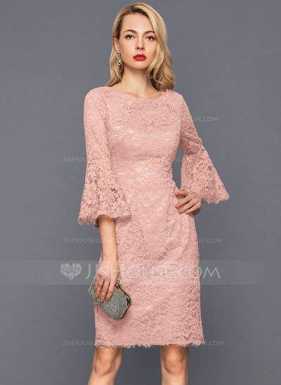 Us 150 00 Sheath Column Scoop Neck Knee Length Lace Cocktail Dress Jj