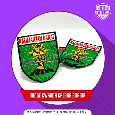 Badge Kwarda Kalimantan Barat Bordir Kedai Pramuka Surabaya Kartika