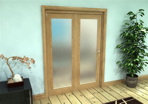 2060x1599x133mm 5ft 2 Door Oak P10 Roomfold Grande Frosted