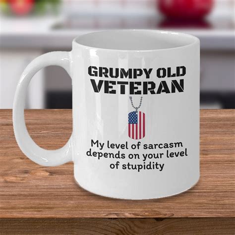 Grumpy Old Veteran Funny Sarcastic Veterans Day Joke Coffee - Etsy