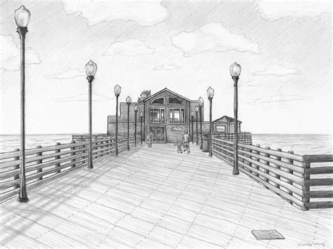 Oceanside Pier Drawing | Oceanside pier, Building, Herne