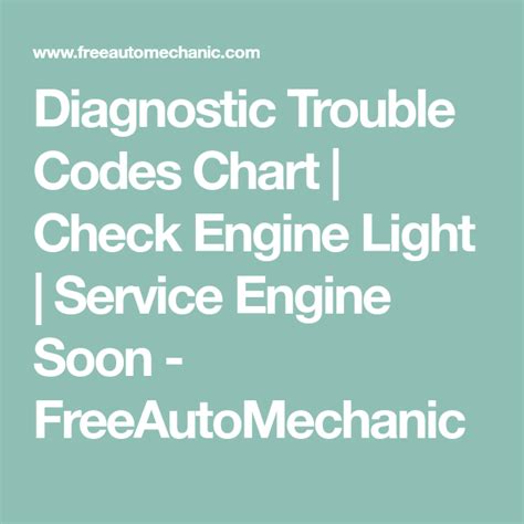 Diagnostic Trouble Codes Chart Check Engine Light Service Engine