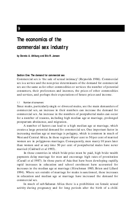 Pdf The Economics Of The Commercial Sex Industry