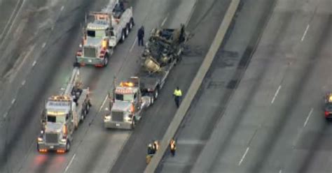 Big Rig Crash Fire Shuts Down 5 Freeway In Silverlake Cbs Los Angeles