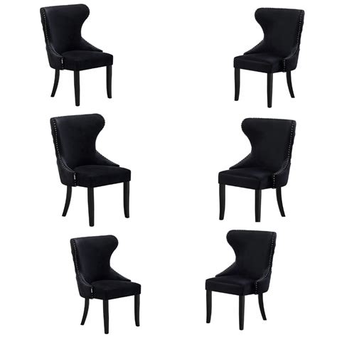 Mayfair Lot De Chaises Capitonn Es En Velours Style Contemporain