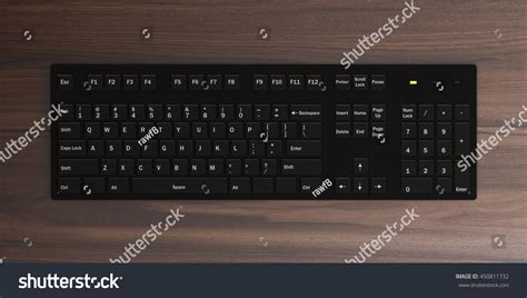 3d Rendering Modern Black Computer Keyboard Stock Illustration 450811732