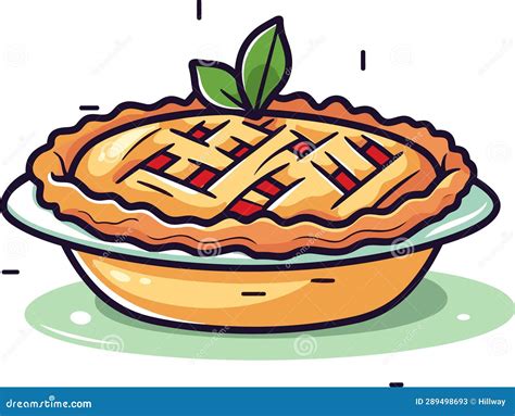 Apple Pie Traditional American Apple Pie Vector Illustration Stock