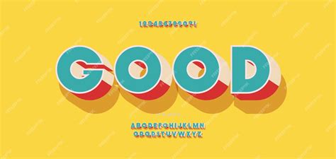 Premium Vector Vector Good Font 3d Bold Color Style Modern Typography