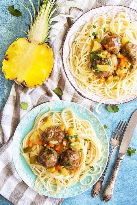 Sweet And Sour Meatballs With Pineapple Yummy Addiction