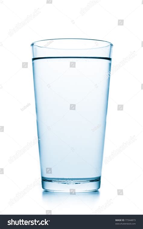 Glass Filled With Water On White Background Stock Photo 77344873