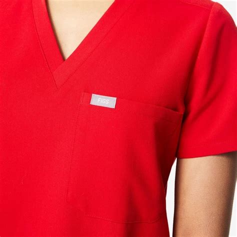 Figs Tops Figs Red Catarina Onepocket Scrub Top Poshmark