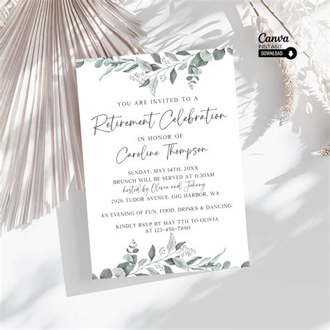 Editable Retirement Party Invitation Template Printable Retirement Invite Teacher Retirement