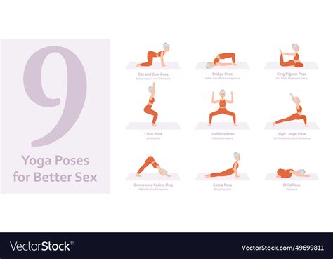 Yoga Poses For Better Sex Elderly Woman Royalty Free Vector