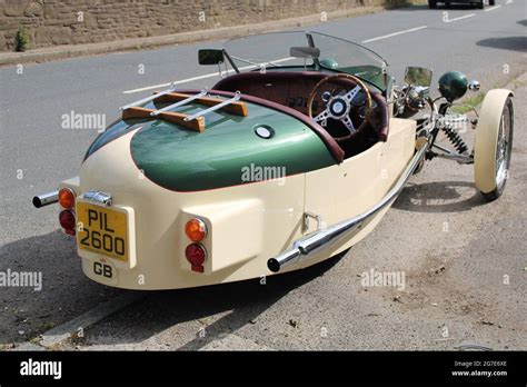 Moto Guzzi Triking 3 Wheeler Car Rear And Side View With Copy Space